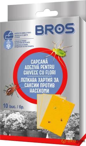 BROS – sticky sheet for flower pots 10 pcs