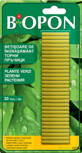 BIOPON торни пръчици зелени растения-30бр.