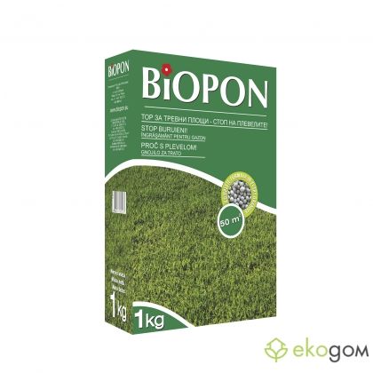  BIOPON гранулиран тор за тревна площ - стоп на плевелите, 1кг