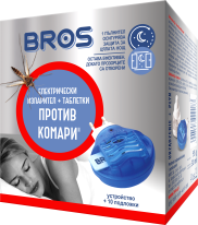 БРОС Електрически изпарител против комари + 10 бр. таблетки / Арт.№ BS 010