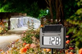 Соларен цифров градински термометър 